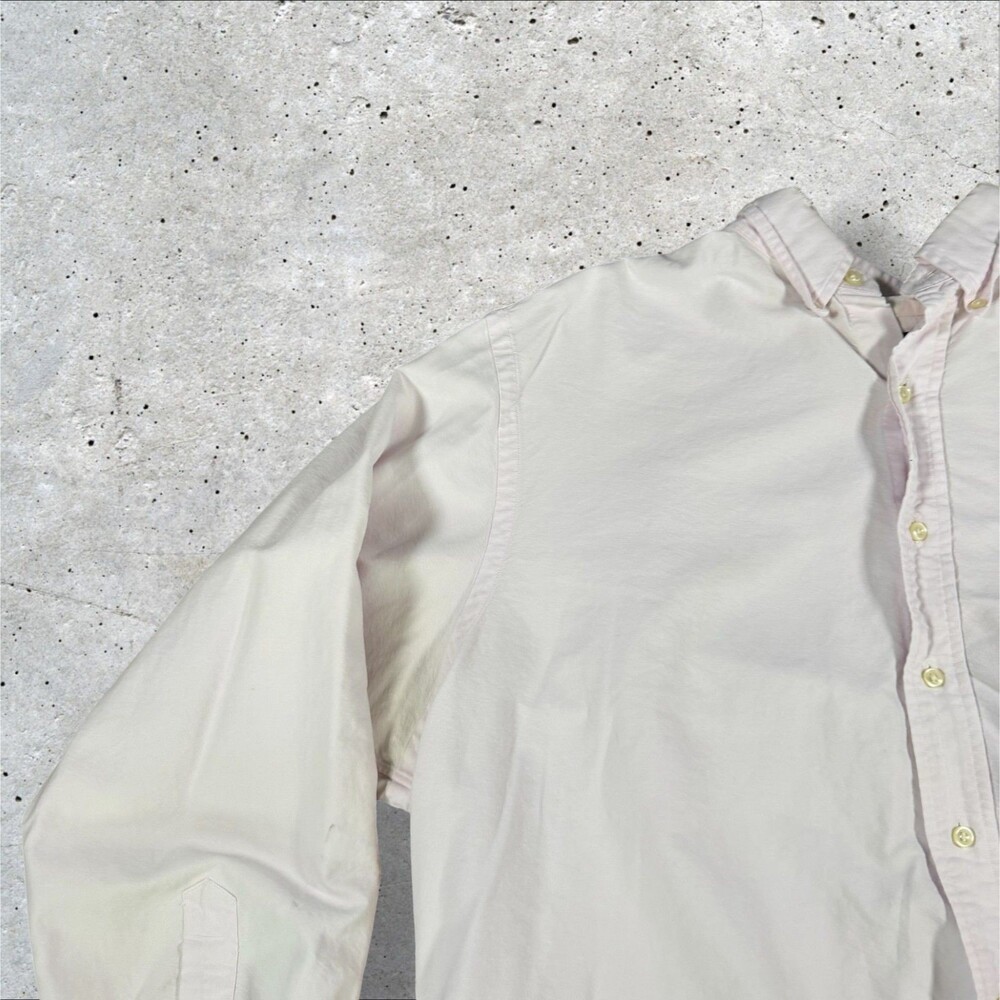 Polo Ralph Lauren Oxford Shirt Men 17.5 34/35 Pink Classic Fit Cotton Flaws - Picture 3 of 15